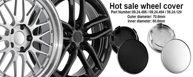 Visxcnu 4 Pièces Cache Moyeux Pour 60mm Centre Roue ABS Accessoires De Voiture, Plastique Cache-Moyeu, Jantes Enjoliveurs Accessoires Pour Voitures (OD 60mm ID 56mm