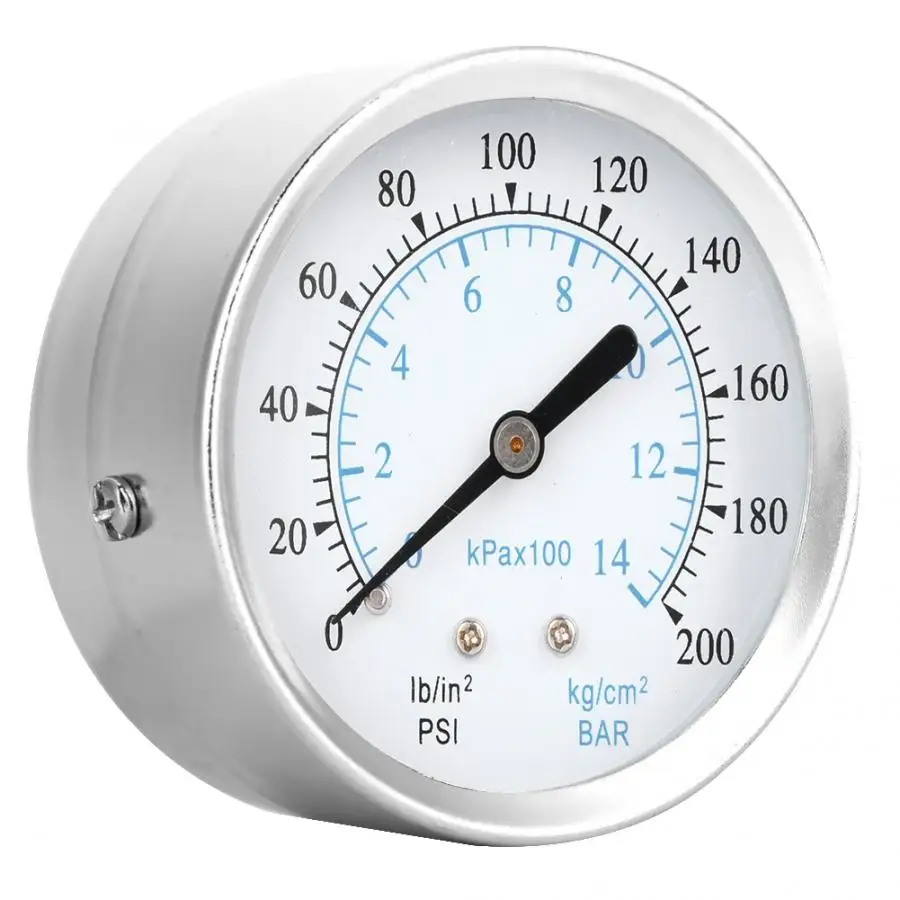 0-200psi Dual Scale Pressure Gauge 1/8NPT Back Connection Digital Pressure Meter