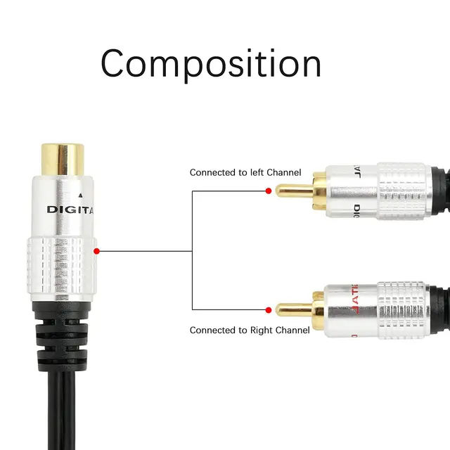 OpenII Adaptateur RCA Y 25 cm 1 RCA femelle vers 2 RCA mâles câble  répartiteur pour amplificateur audio caisson de basses