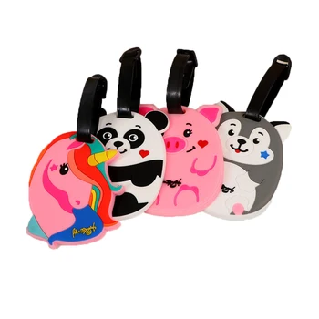 

Cartoon Panda Pig Luggage Travel Accessories Tag Silica Gel Suitcase ID Addres Holder Baggage Boarding Tag Portable Label