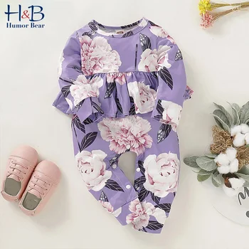 

Humor Bear Baby Romper New Autumn 2020 Baby Girl Floral Bodysuit Jumpsuit Infant Flower Print Long Sleeve Warm Clothing