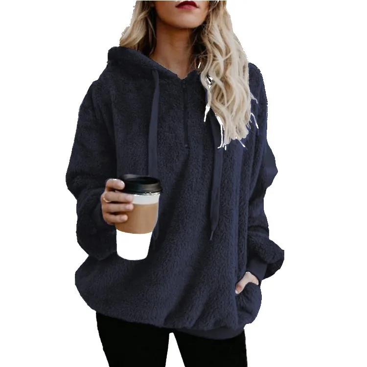 

2019 foreign trade autumn and winter new women's clothing Europe and America cross border Amazon popular women's pocket