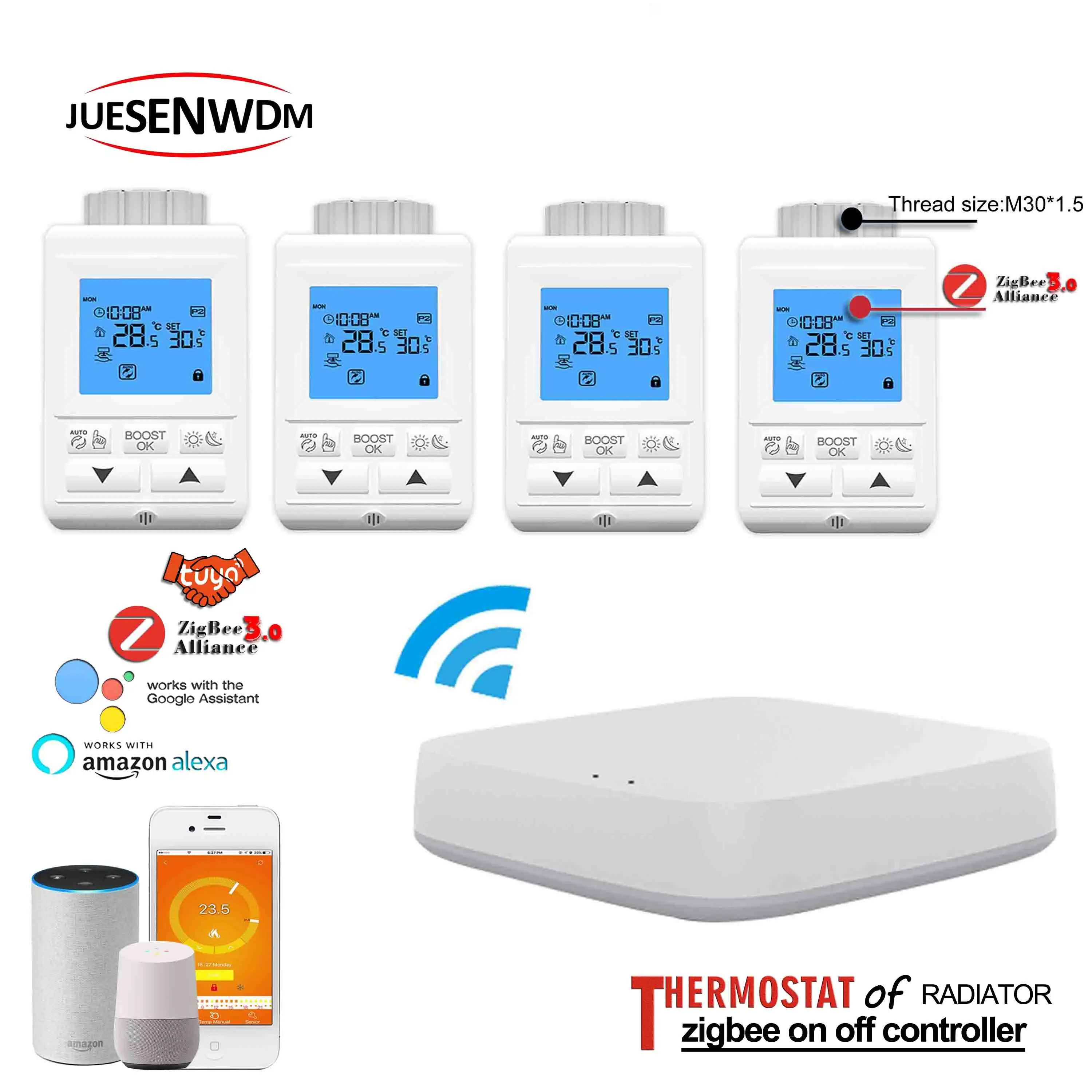 Smart Linkage thermostatic radiator valve heating Thermostat wifi ZigBee for TUYA Gateway hub