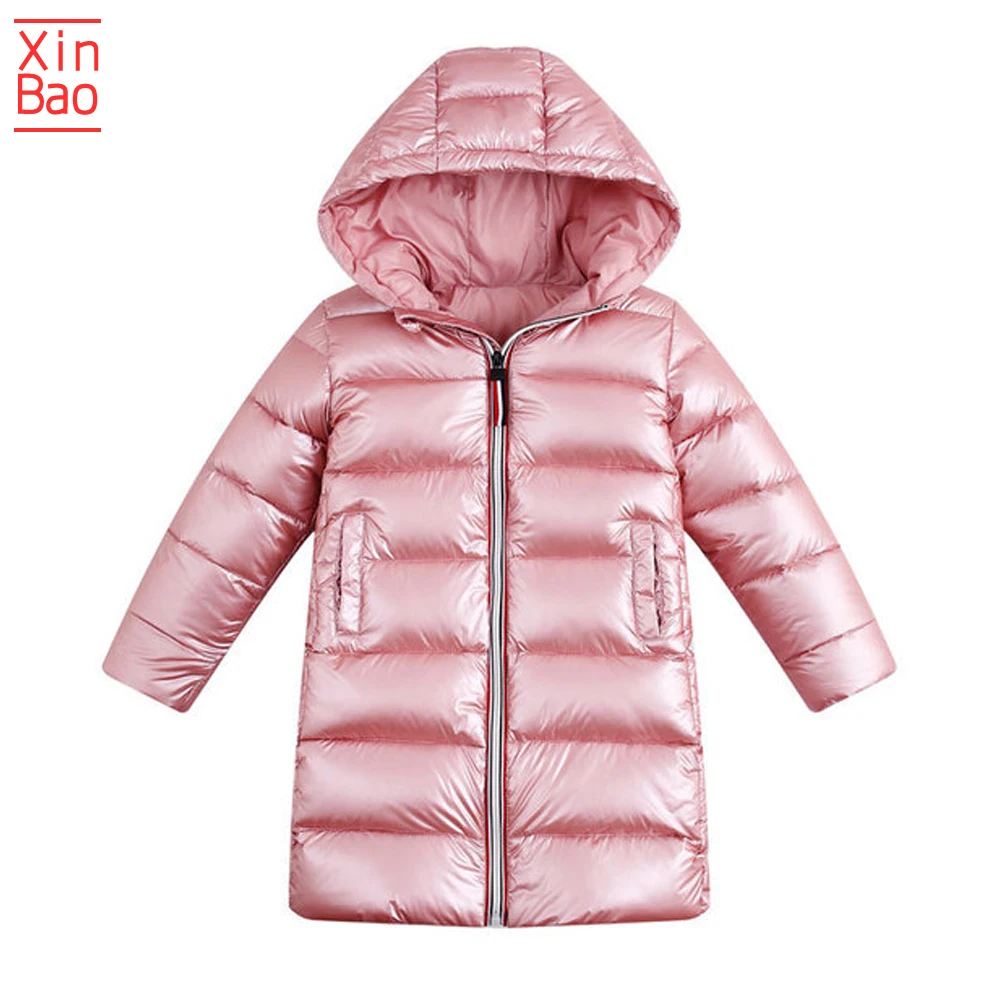 XINBAO-30 градусов, зимняя куртка для девочек, теплые белые пуховики на утином пуху, водонепроницаемое пальто, Детское пальто с капюшоном, детский зимний комбинезон