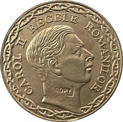 1940 Румыния 100 Lei Копировать золотые монеты 35 мм