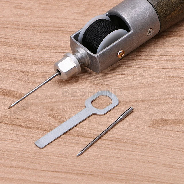 DIY Leather Sewing Awl Hand Stitcher Repair Tool Kit Needles Waxed Thread  Kit Machine Craft Stitching Shoemaker Speedy Profess - AliExpress