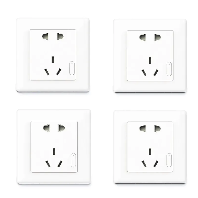 4PCS Aqara умная настенная розетка ZigBee Беспроводная настенная розетка Mijia настенная розетка переключатель работа для Xiaomi умный дом наборы приложение - Цвет: 4PCS