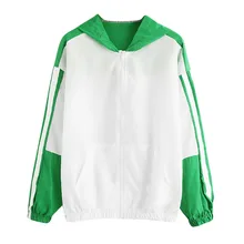 Женское спортивное пальто с длинным рукавом в стиле пэчворк Harajuku, тонкие облегающие костюмы с капюшоном и карманами на молнии, куртки для бега для женщин