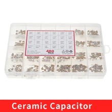 24 değerleri * 20 adet = 480 adet monolitik seramik kondansatör 10pF ~ 10uF, seramik kondansatör çeşitli kiti + kutu