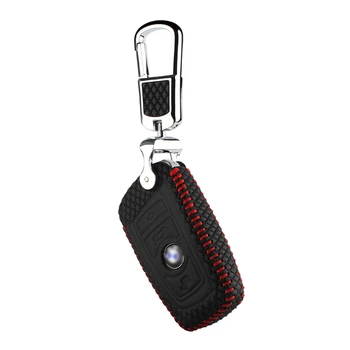 

luckeasy leather key case for bmw F10 F20 F30 1 2 3 4 5 6 7 series X3 X4 320I 116I 118I 328I 530I 2015 2016 2017 leather key3