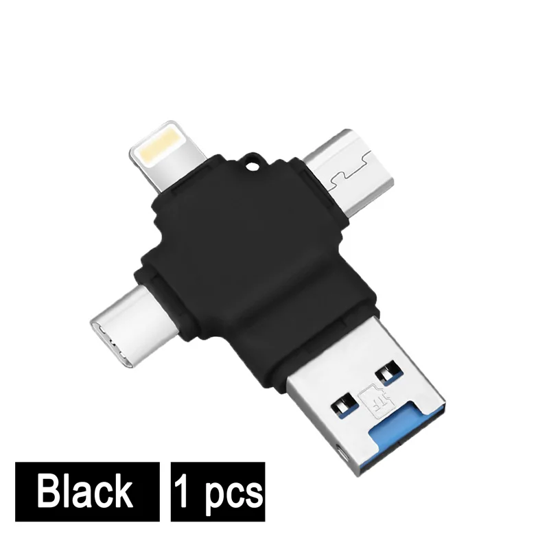 Картридер card reader кардридер 4 в 1 usb 3,0 мульти смарт-считыватель карт памяти OTG Тип c адаптер мини кардридер micro SD/TF microsd для iphone адаптер ноутбука переходник usb карт ридер кард ридер переходник - Цвет: Y23-B-1pcs