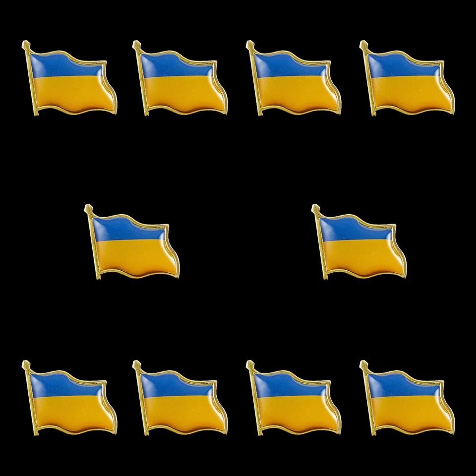 

Заколки для лацканов с украинским флагом, 10 шт.