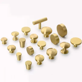 JD Brass Furniture Handles Copper Cabinet Knobs Wardrobe Dresser Drawer Knobs Kitchen Cupboard Chinese Style Door Handle Pulls