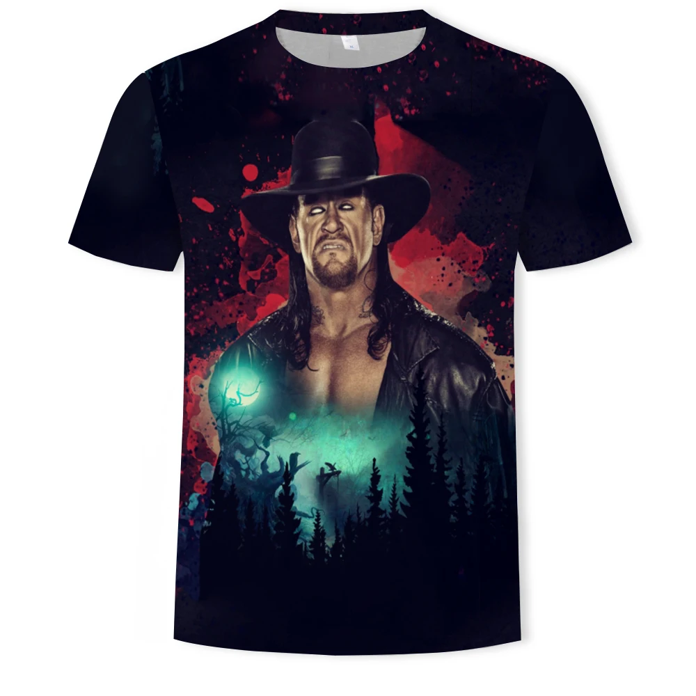 Мужская футболка с коротким рукавом WWE The гробовщик Повседневная в стиле хип-хоп 3d