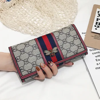 

WOMEN'S Long Wallet Three Fold Card Slots Large Bills Bit Wallet Fashion Versitile 2018 Winter New Style Hot Selling
