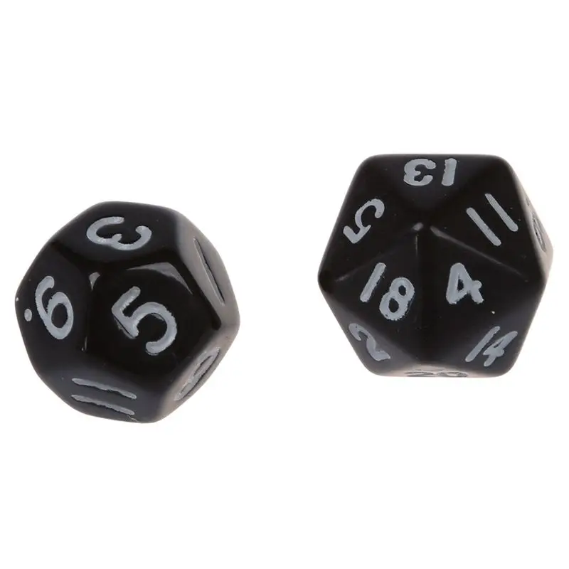 Набор 7 шт. Dice Die D4~ D20 для игр RPG Подземелья и Драконы D& D Black