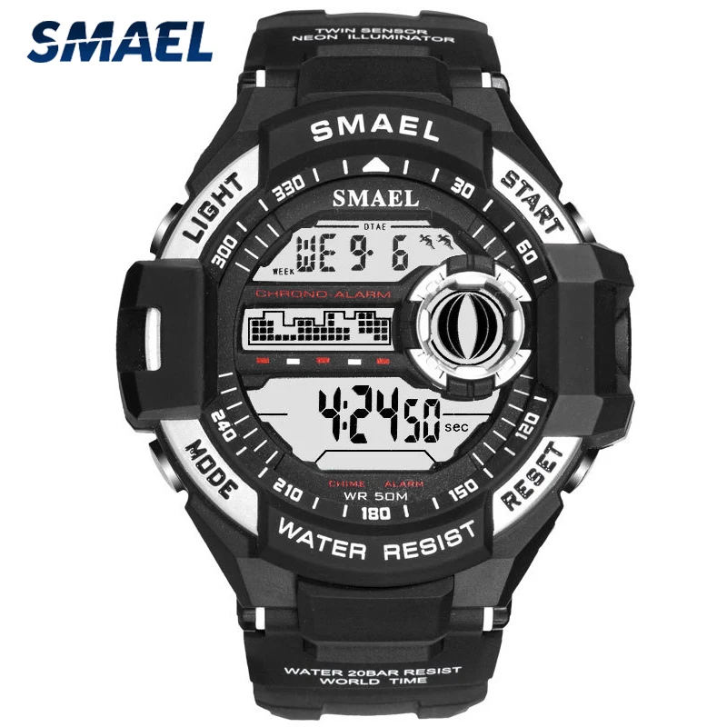 

SMAEL Luxury Digital Watches Brand Mens LED Military Watch Male Fashion Casual Sports Wristwatches Clock Chronograph For Man