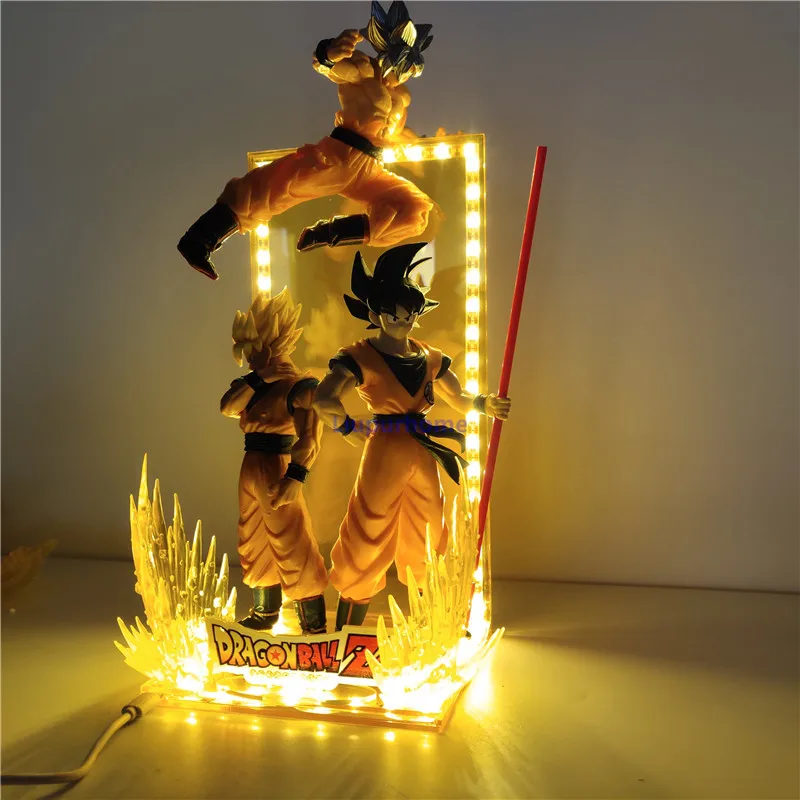 3 goku Dragon Ball и super Goku светодиодный светильник, декоративный настольный ночник, ультра инстинкт Goku Evolution, Светодиодный настольный светильник, Рождественская игрушка, подарок DBZ - Испускаемый цвет: 3 goku