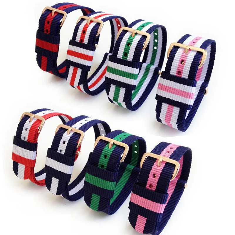 Neway 18 мм 20 мм Мужские и женские нейлоновые наручные часы dw ремешок для часов Ремешок из розового золота застежка пряжка для ремня 40 мм 36 мм