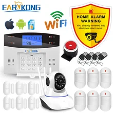 Système d'alarme intelligent WiFi, GSM et RTCP, doté de détecteurs filaires et sans-fil, maison connectée, application de suivi, en anglais, russe, espagnol, français et italien