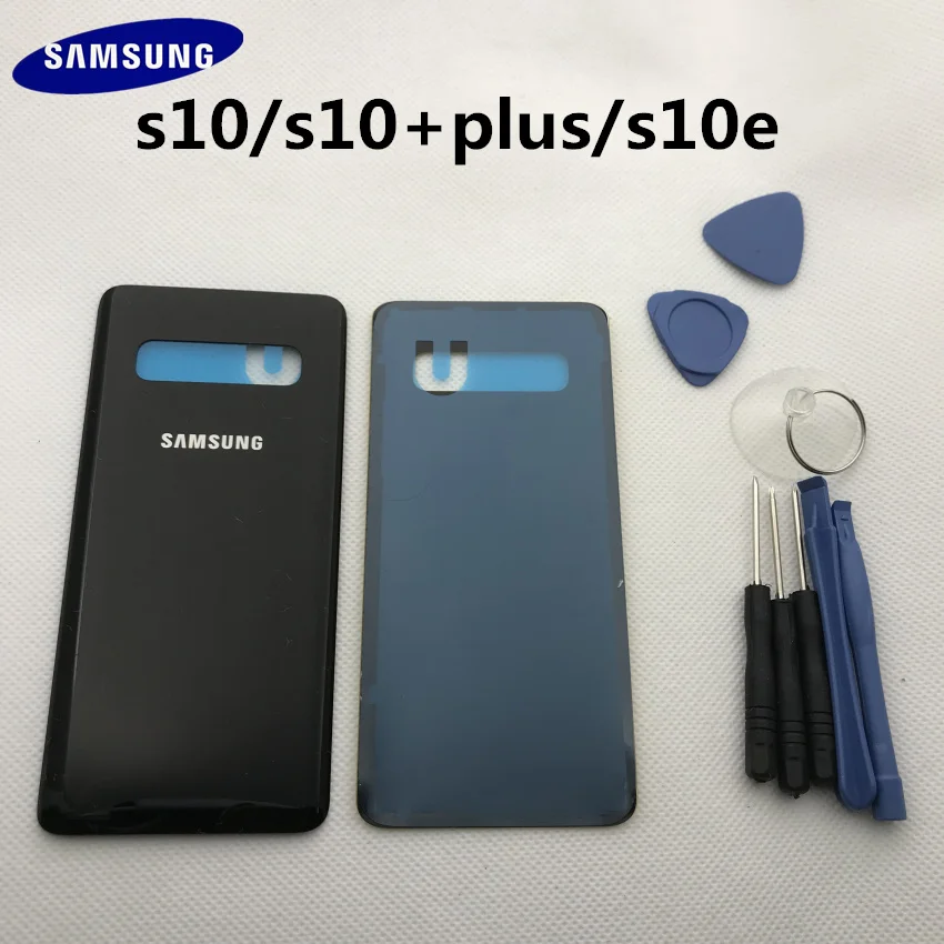 Новая Оригинальная Задняя крышка батареи для samsung Galaxy S10e G973 S10 plus G970 G975 Задняя стеклянная крышка корпуса с логотипом+ наклейка+ Инструменты