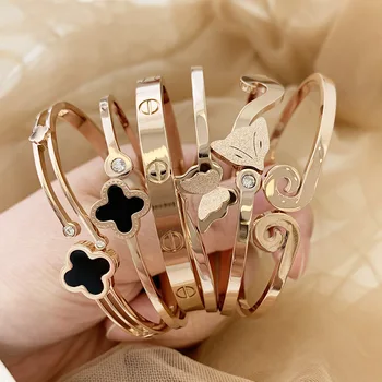 

30 Pcs/lot fashion women stainless steel bangles jewelry wholesale 1030-06