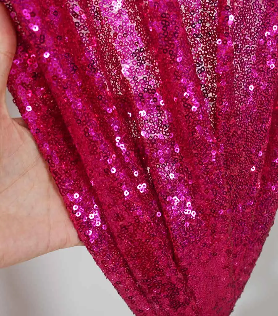Hot Pink Sequin Curtain 4FTx8FT Photo Backdrops Fuchsia Glitter Sequin Backdrop for Wedding Photo Props-M1101