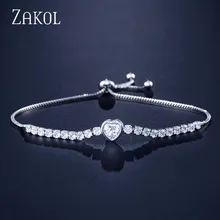 Новинка, Круглый Теннисный браслет ZAKOL для женщин, блестящие браслеты с кубическим цирконием и брелоками, женские свадебные ювелирные изделия, FSBP2140