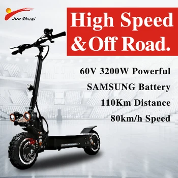

60V 2400W 3200W Electric Scooter Adult Brushless Non Gear Motor Samsung Battery Patinete Electrico Foldable Off Road E Bike