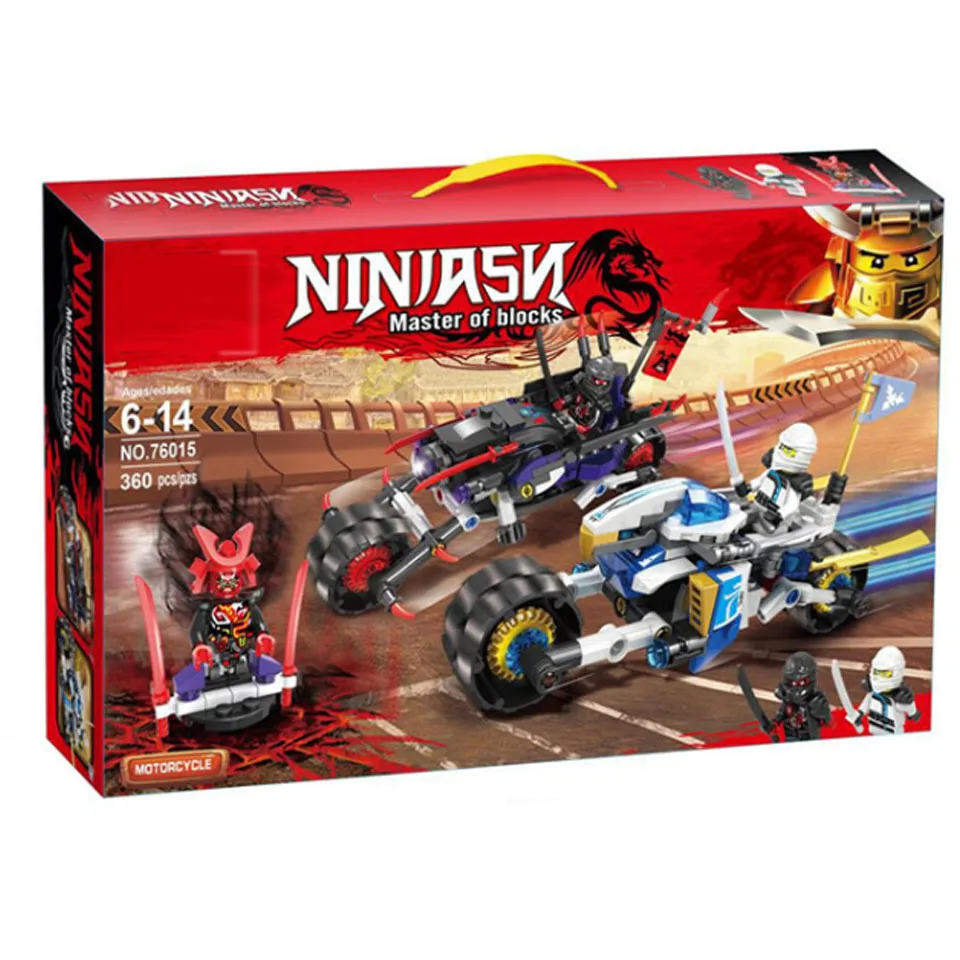 

Mailackers Ninjago 06074 The Street Race of Snake Jaguar 308Pcs Building Blocks Toys For Children Ninjagoing 70639