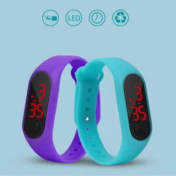 

LED Screen Display Children Thin Digital Wrist Watch Student Fitness Wristband Boy Girl Sports Supplies