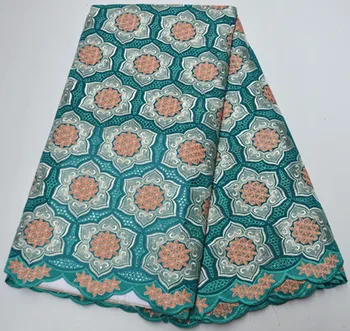 

Latest swiss voile lace in switzerland cotton lace swiss lace fabric high quality 5yards nigerian lace fabric for dress PS-Q336