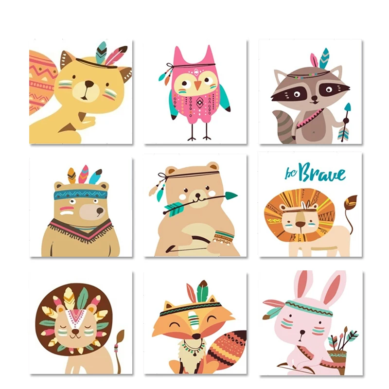 

GATYZTORY Frame Cute Animals DIY Numbers Painting Modern Wall Art Picture Kids Paint With Numbers Unique Gift For Home Decor Art