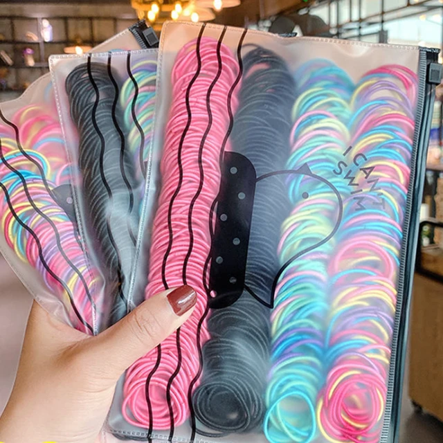 1000PCS Elastic Rubber Bands Hair Bands For Women Soft Colorful