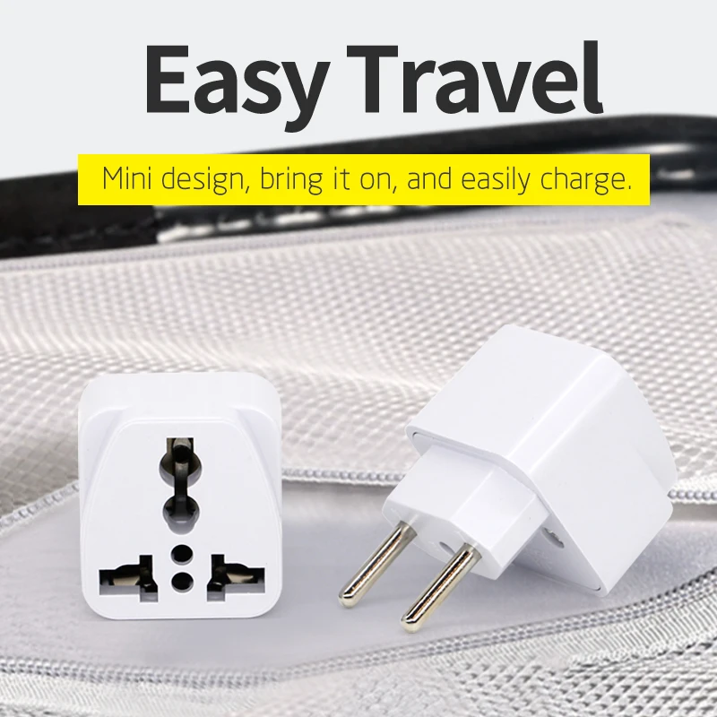 1PC EU UK AU US To Italy Switzerland Plug Travel Adapter Wall Charger Outlet 2 Round Pin Electrical Socket 6A AC Power Charger