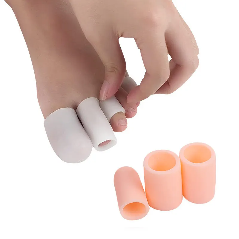 4PCS=2Pairs Gel Fingers Protector Corn Corrector Hammer Toe Separator Orthotic Silicone Gel Toe Tube Separation Protection