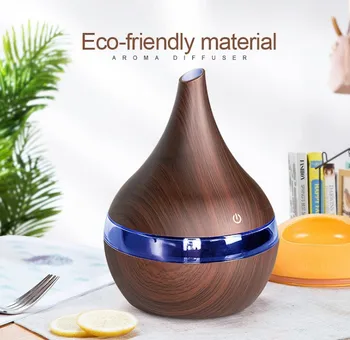 

Creative New Style USB Ultrasonic Colorful Light Night Light Wood Grain Bevel Humidifier Aroma Diffuser Air Cleaner