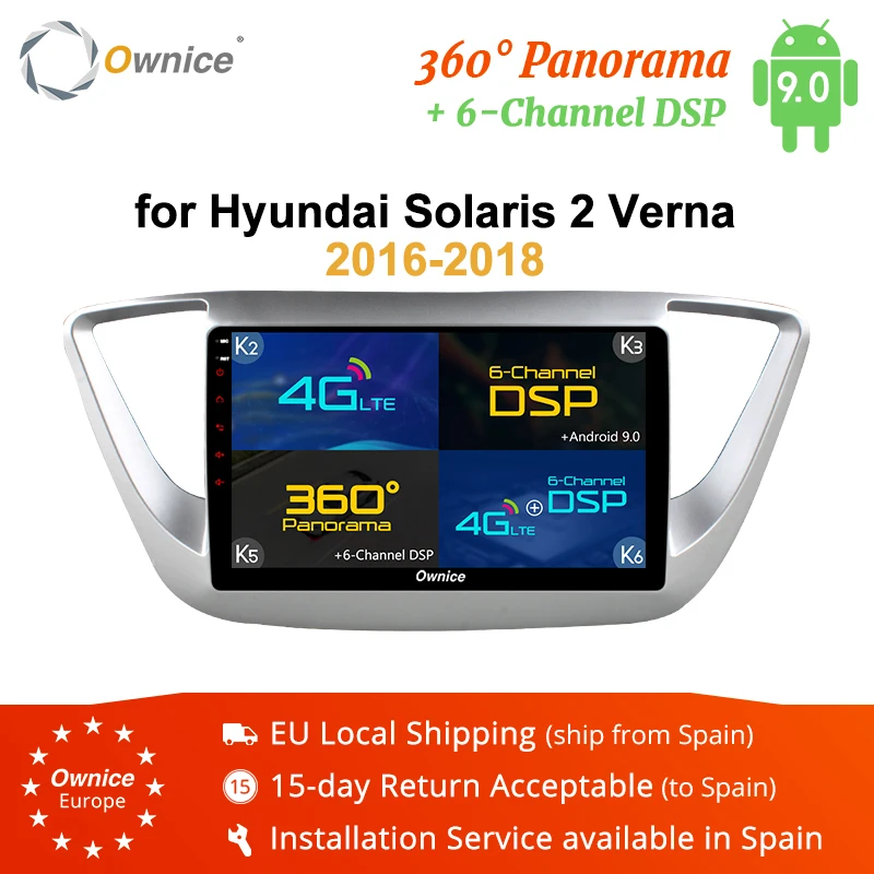 Ownice K3 K5 K6 Android 8 1 Восьмиядерный 2DIN автомобильный DVD для Hyundai Solaris Accent Verna 2016 радио GPS