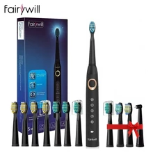 Fairywill – brosse à dents électrique sonique FW508, 5 Modes, têtes de remplacement, minuterie intelligente, Charge rapide, étanche, pour adultes