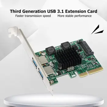 

U3102A PCI-EX2 to USB3.1 Expansion Adapter Card High Speed ASM3142 Chip for PC Desktop Computer
