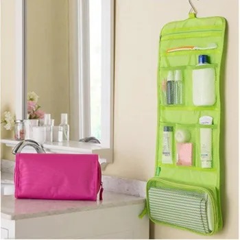 

Portable Hanging Organizer Bag Foldable Cosmetic Makeup Case Storage Traveling Toiletry Bags Wash Bathroom Accessories 840122