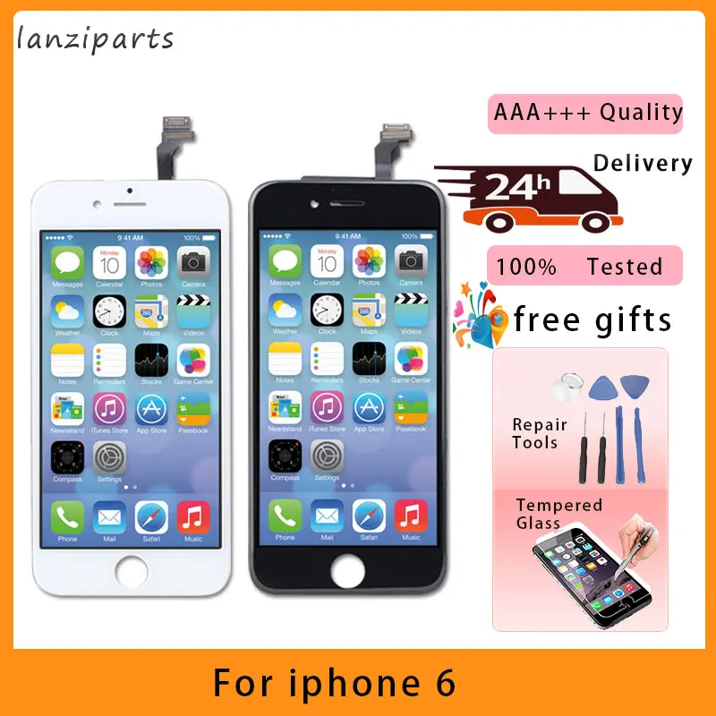 ЖК дисплей с сенсорным экраном и дигитайзером в сборе для iPhone 6 без битых пикселей