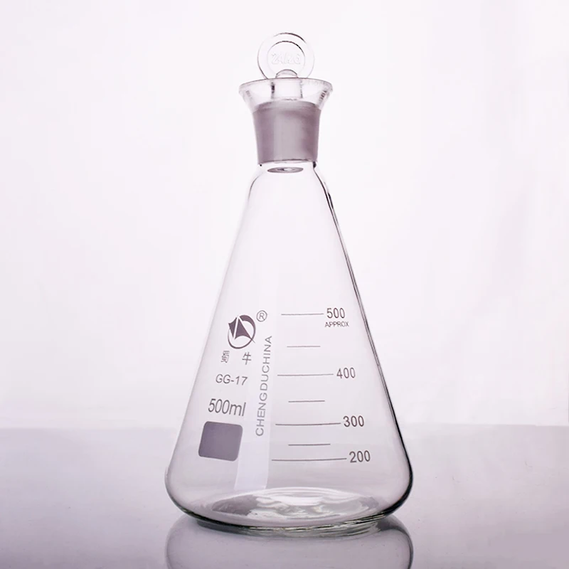 Lodine flask with groundin glass stopper 500ml,Erlenmeyer flask with