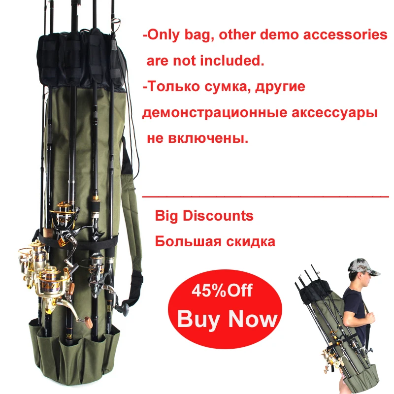 Многоцелевой держатель для удочки, держатель для удочки и катушки, органайзер, большая емкость, карман для хранения удочек, многофункциональные дорожные рыболовные снасти
