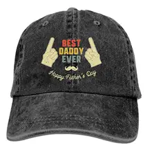 Унисекс мультяшная хлопковая Джинсовая Шляпа для папы Регулируемая простая Кепка