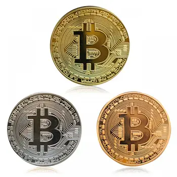 

3 Color Gold Plated Bitcoin Coin Collectible Gift Antique Imitation Gift Souvenir Home Decoration Crafts Dropshipping