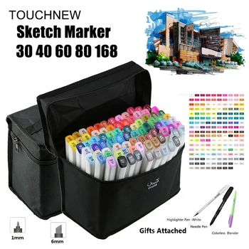 

TOUCHNEW T7 Optional Colors Sketch Markers Alcohol Based Dual Head Brush Markers Pen For Drawing Manga Art Supplies Markers