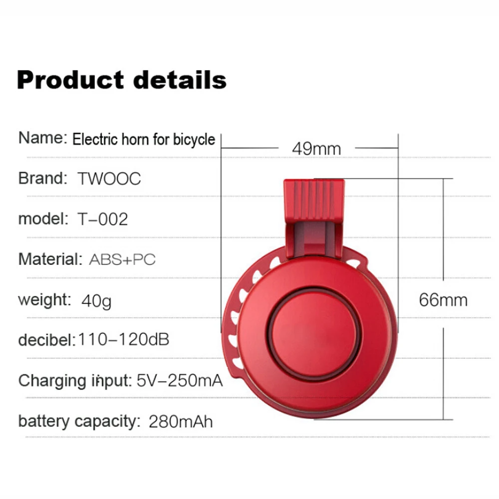 Discount for Xiaomi M365 Electric Scooter MTB Road Bike Ring 120DB Electronic Bell Horn USB Charging Waterproof 3 Modes Bicycle Alarm 3