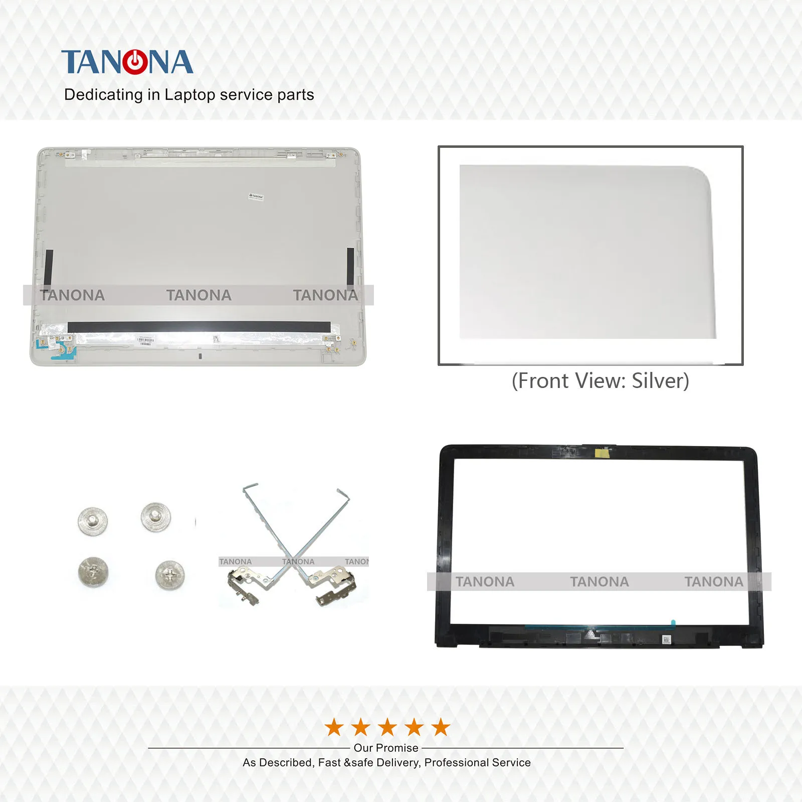 Оригинальная новая L03439-001 AP204000300 для hp 15-bs0xx 15-bw0xx 15-bs1xx 15-bw011dx ЖК-задняя крышка серебро+ ободок+ петля+ винты
