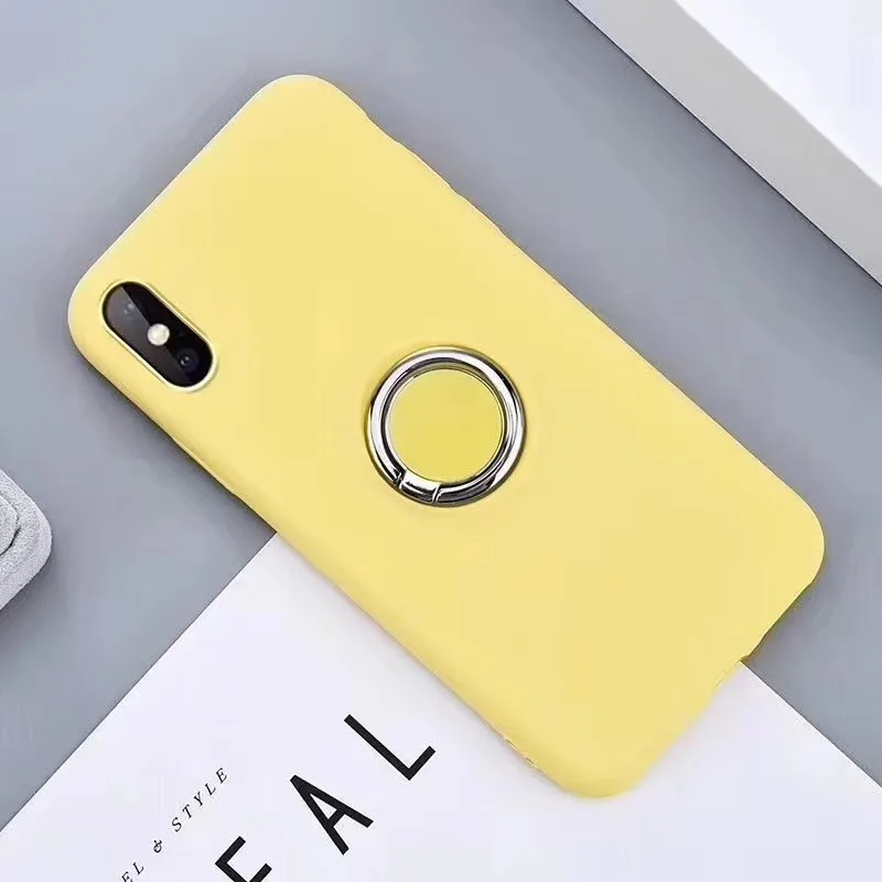 Лимонно-желтый Для iPhone 11 11Pro 11 Pro Max для iPhone XS Max XR X 6S 7 8 противоударный Держатель Силиконовый Мягкий ТПУ чехол для телефона сумка для iPhone 11 - Цвет: Лимонно-желтый